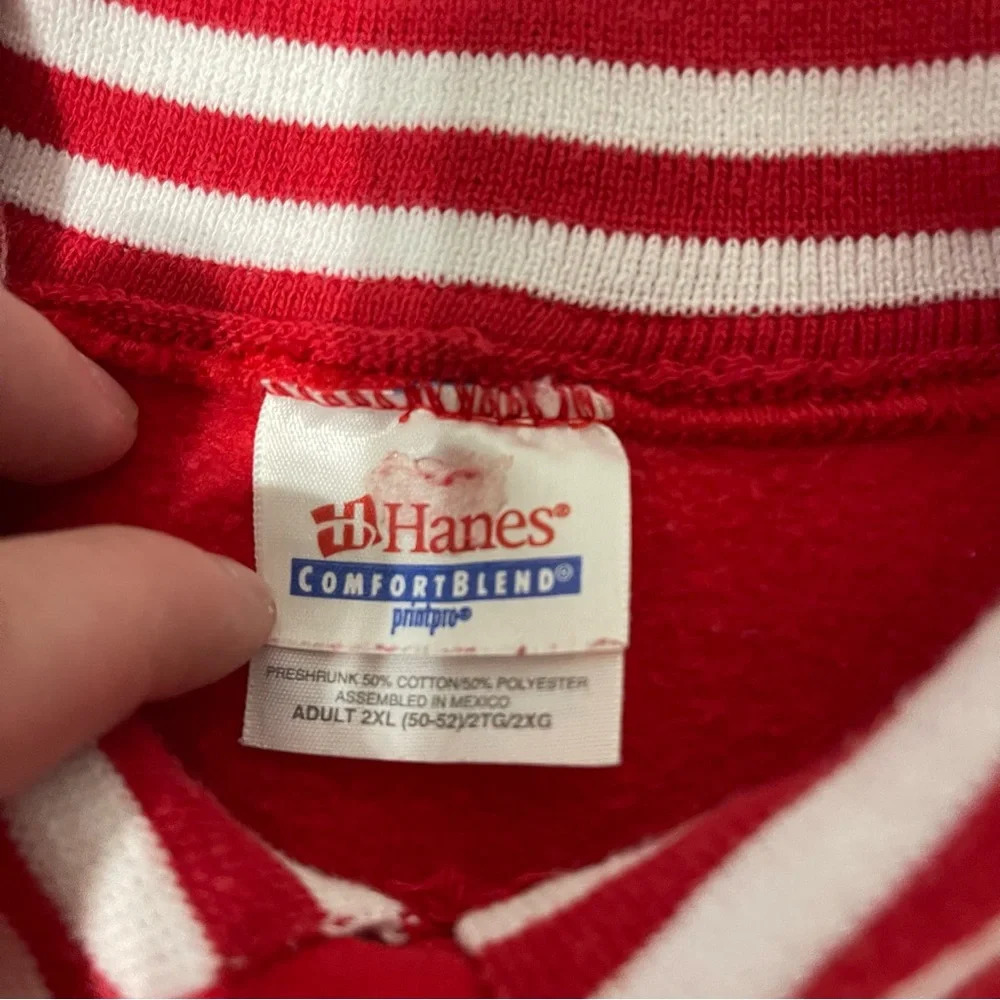 Vintage Jazz American Music Collared Crewneck Red American Flag Hanes Adult 2XL - Picture 3 of 8